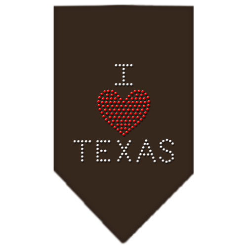 I Heart Texas Rhinestone Bandana Cocoa Large